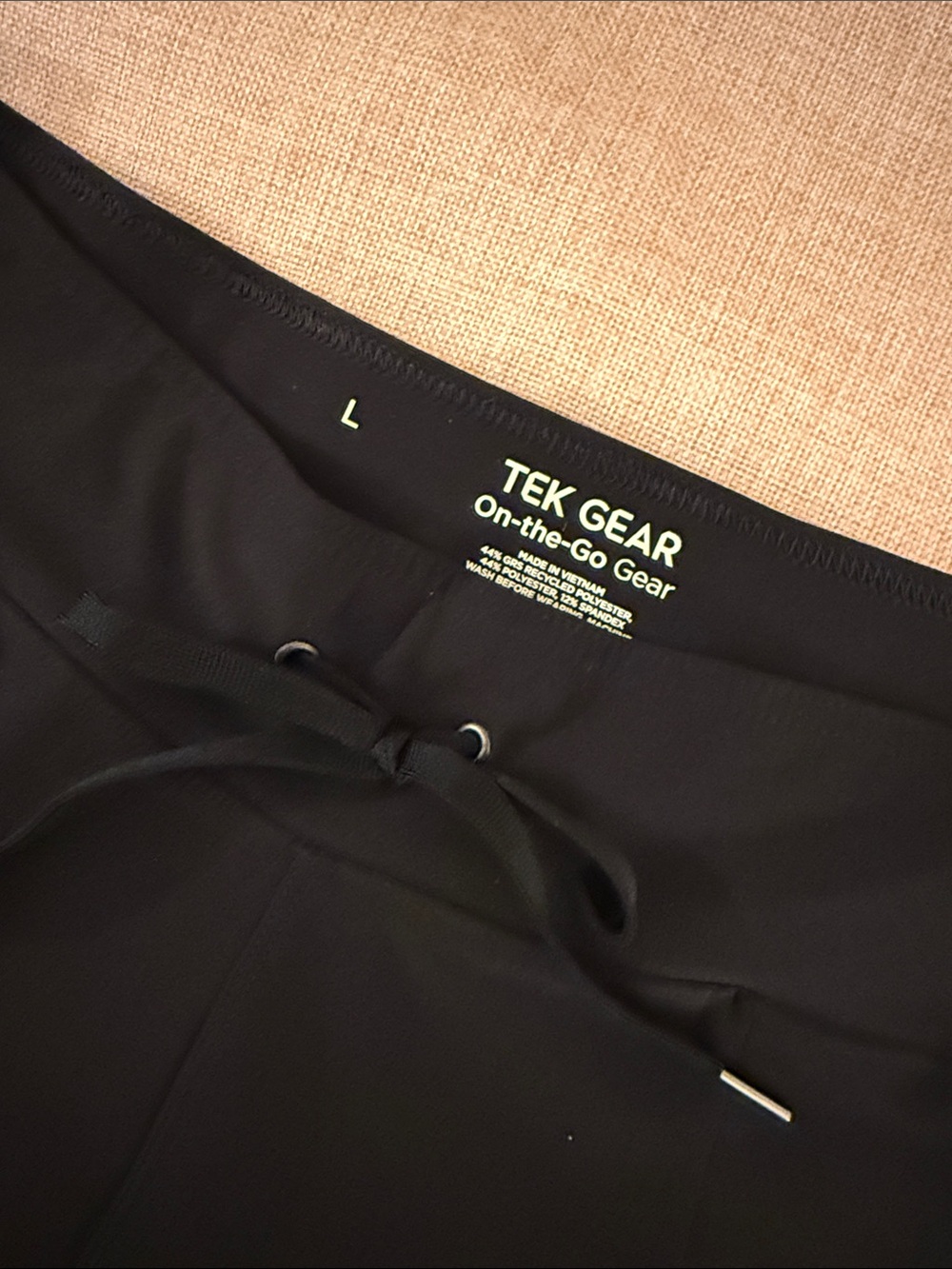 Tek Gear Shorts Ladies Black with Drawstring Size Large